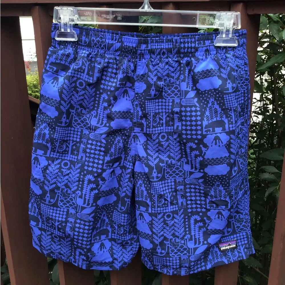 Patagonia Baggies EUC Swim Shorts Trunks Bathing 7” Lined Boys‎